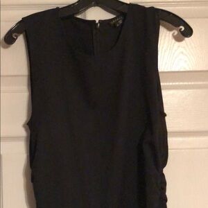Theory black dress with side ruching